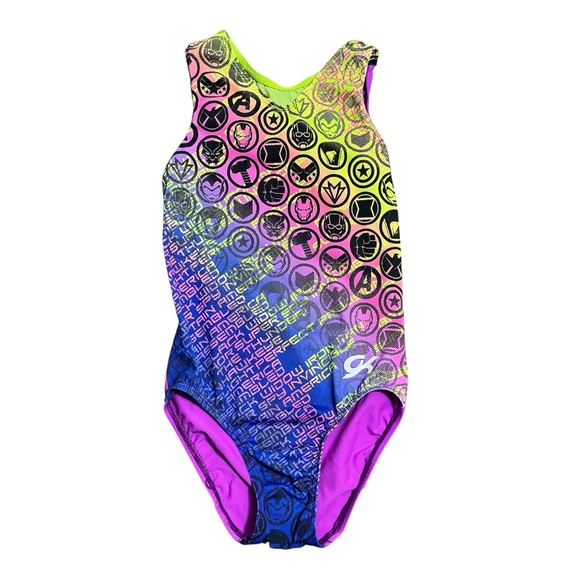 GK Elite Marvel Gymnastics Leotard Pink Child Large - Picture 1 of 7